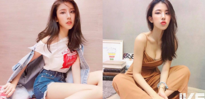 骨感正妹「白皙长腿」好销魂，瘦归瘦「低胸爆乳」还是事业线凶凶Der！